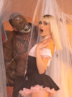 Hardcore Halloween Fuck with tattoos for lovely Blonde Teen